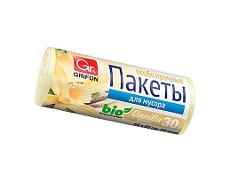 Мешки для мусора 30 л, ароматизированные, Ваниль, бежевые, в рулоне 20 шт., ПНД, 9 мкм, 560х530 мм, GRIFON Aroma, 101-020 V в Актобе