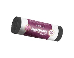 Мешки для мусора 50 л, черные, в рулоне 20 шт., ПНД, 10 мкм, 700х600 мм, SIBIRSKAYA, 101-006 S в Актобе