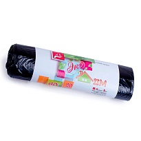 Мешки для мусора 60 л, черные, в рулоне 20 шт., ПНД, 7 мкм, 700х600 мм, Концепция Быта ЭкоДом, 601349 в Актобе