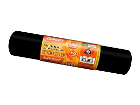 Мешки для мусора 180 л, ароматизированные, черные, в рулоне 10 шт., ПВД, 80 мкм, 1100х930 мм, EXPORT, exp18010142 в Актобе