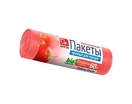 Мешки для мусора 60 л, ароматизированные, Клубника, красные, в рулоне 20 шт., ПНД, 9 мкм, 650х550 мм, GRIFON Aroma, 101-023 K в Актобе