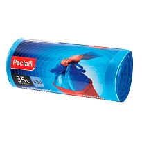 Мешки для мусора 35 л, с ушками, синие, в рулоне 30 шт., ПНД, 10,5 мкм, 640х500 мм, PACLAN Multitop, 600819 в Актобе