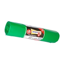 Мешки для мусора 300 л, зеленые, в рулоне 10 шт., ПВД 65 мкм, 1400х1000 мм, МЕШКОFF, 4922 в Актобе