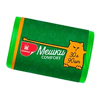 Мешки для мусора 30 л, зеленые, в рулоне 90 шт., ПНД, 6 мкм, 560х480 мм, Comfort, М4268 в Актобе