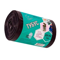 Мешки для мусора 12 л, черные, в рулоне 30 шт., ПНД, 6 мкм, 550х320 мм, Концепция Быта Tubus, 604936 в Актобе