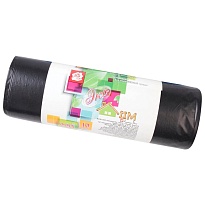 Мешки для мусора 220 л, черные, в рулоне 10 шт., ПВД, 29 мкм, 1100х830 мм, Концепция Быта ЭкоДом, 604924 в Актобе