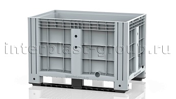 Контейнер iBox сплошной на полозьях с пробкой 1 дюйм серый в Актобе