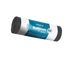 Мешки для мусора 120 л, черные, в рулоне 10 шт., ПНД, 14 мкм, 1100х700 мм, SIBIRSKAYA, 101-008 S в Актобе