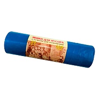 Мешки для мусора 100 л, с завязками, синие, в рулоне 10 шт., ПВД, 40 мкм, 840х670 мм, Концепция Быта Vitalux, 604933 в Актобе